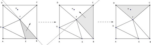 Figure 3. Location of the triangle containing the point under consideration.