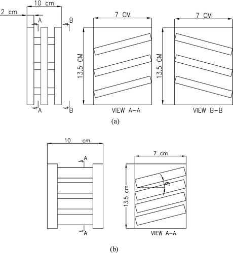 Figure 3 The alignment of(a) coconut coir pad type 1 and (b) coconut coir pad type 2.