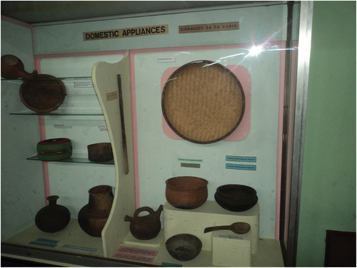 Figure 5. Ethnographic display showing domestic utensils. Photo by author.