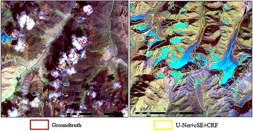 Figure 9. Cloud and shadow samples: (a) cloud-covered area; (b) mountain shadow area.