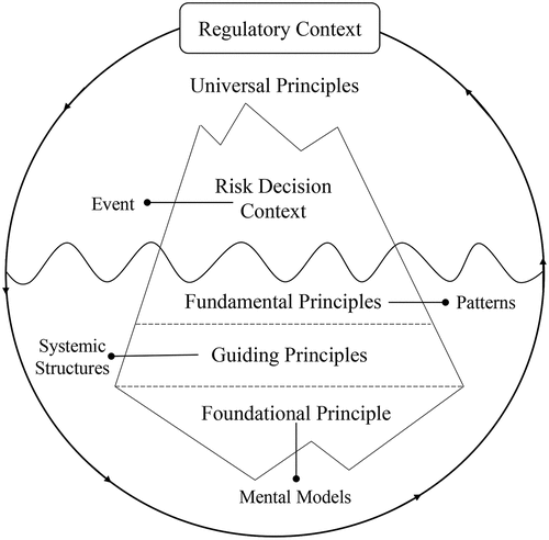 Figure 3. Schematic representation of different types of risk decision-making principles within the regulatory context.