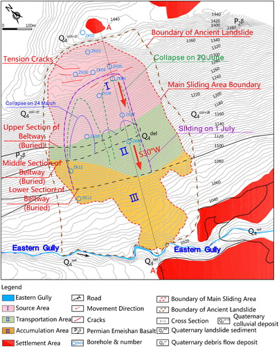 Figure 3. Geological map of the Leibo landslide. Source: Author.