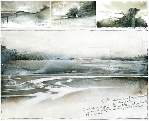 Figure 7. Landscape sketches and details in locations I considered for the film’s opening sequence.