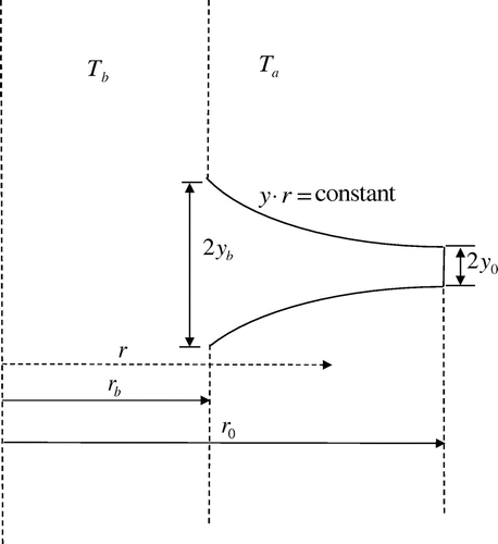 Figure 1. Geometry of the hyperbolic fin.