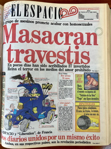 Figure 1. El Espacio, 27 November 1985.Source: National Museum of Colombia. Photo of Newspaper Coverage by Author. January 2023.