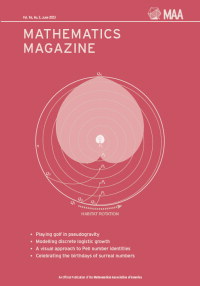 Cover image for Mathematics Magazine, Volume 96, Issue 3, 2023