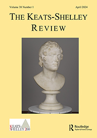 Cover image for The Keats-Shelley Review, Volume 38, Issue 1, 2024