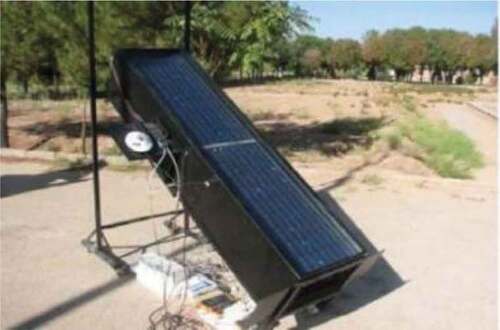 Figure 3. Solar photovoltaic air collector with glass cover plate (Shahsavar, Ameri, and Gholampour Citation2012).