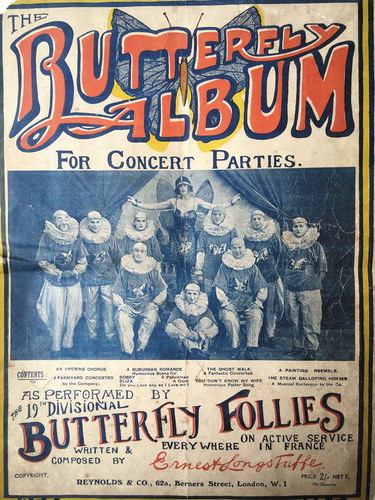 Figure 11. Front cover of ‘The Butterfly Follies’, 19th Western Division, Butterfly Album for Concert Parties. Written and composed by Ernest Longstuffe. Collection of the author.