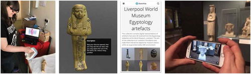 Figure 2. Unshelved project: 3D scanning and augmented reality/online presentation of Ancient Egyptian artefacts from Liverpool World Museum’s collections.