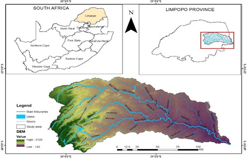 Figure 1. Location of the Letaba watershed, South Africa.