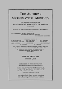 Cover image for The American Mathematical Monthly, Volume 36, Issue 5, 1929