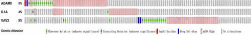 Figure 5. Genetic Alteration of hub genes in CRC