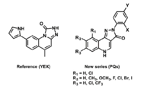 Scheme 1. Reference structure (YEX) and PQs series studied.