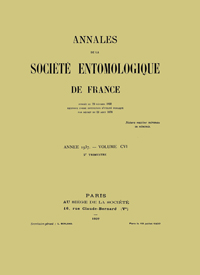 Cover image for Annales de la Société entomologique de France (N.S.), Volume 106, Issue 2, 1937