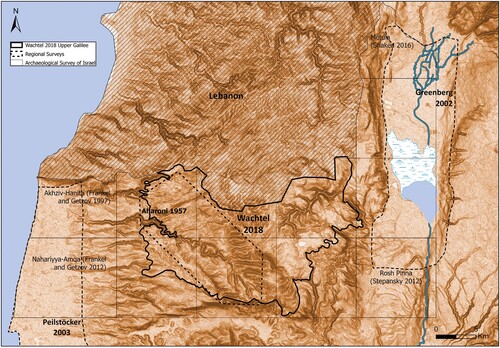 Figure 9 Published surveys and regional studies in the Upper Galilee and adjacent regions.