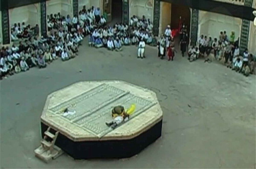 Figure 6. Tekyeh in the caravansary in Kerman (Mousavi, Citation2009). This kind of stage is common in Iran nowadays.