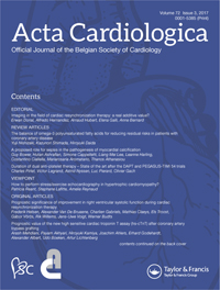 Cover image for Acta Cardiologica, Volume 72, Issue 3, 2017