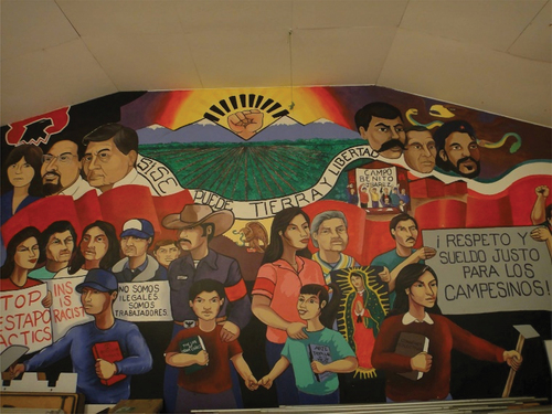 Figure 2. Pineros y Campesinos Unidos del Noroeste (PCUN) mural (author Photo).