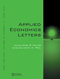 Cover image for Applied Economics Letters, Volume 26, Issue 10, 2019