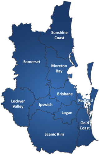 Figure 3. Local government in the South East Queensland region.