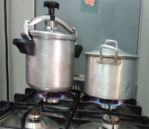 Figure 3. Ordinary (smaller) and pressure cooking *bigger) of common bean.