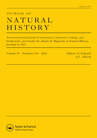 Cover image for Journal of Natural History, Volume 50, Issue 5-6, 2016