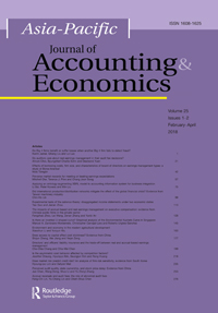 Cover image for Asia-Pacific Journal of Accounting & Economics, Volume 25, Issue 1-2, 2018