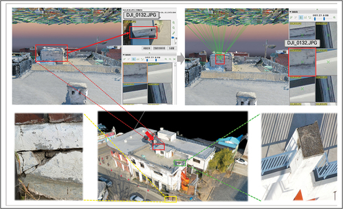 Figure 13. 3D point cloud model-based defects image location.