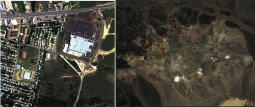 Figure 6. The pseudo-color images of real dataset. Urban(left), Cuprite(right).