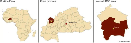 Fig. 1 Location of the Nouna HDSS in north-western Burkina Faso.