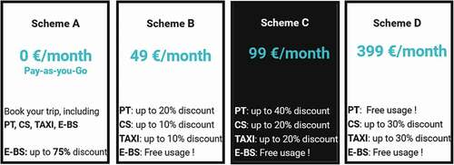 Figure 1. The four MaaS bundles (Feneri, Rasouli, and Timmermans Citation2019).