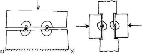 Figure 8. Ideas for the grippers: one actuator and vertical blade opening (a), and two independent actuators (b).