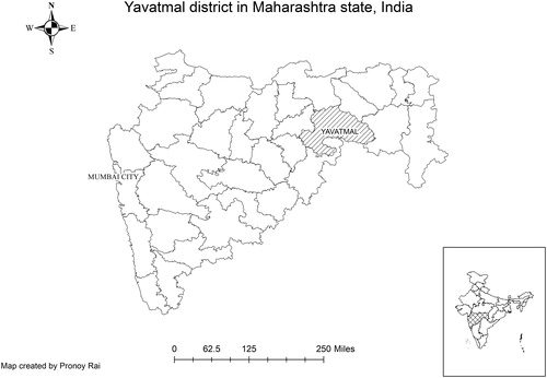 Figure 1. Map showing Yavatmal district in Maharashtra, India.