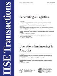 Cover image for IISE Transactions, Volume 51, Issue 1, 2019