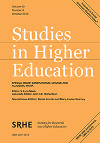 Cover image for Studies in Higher Education, Volume 40, Issue 8, 2015