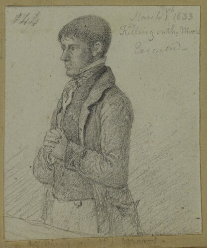 Figure 9. Joseph Bouet, Sketch of John Price (Durham University Library Add MS 1300/144). [Reproduced by permission of Durham University Library and Collections].