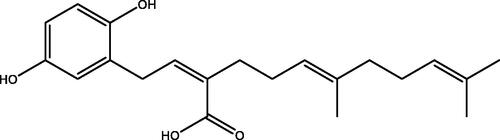 Figure 3. Chemical structure of ganomycin B. Ganomycin B showed strong inhibitory activity against HMG-CoA reductase with an IC50 of 14.3 μM (Chen et al. Citation2017).