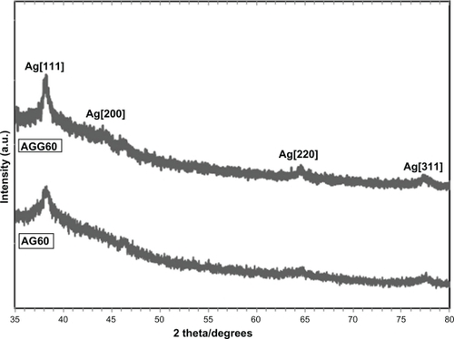 Figure 4 X-ray diffraction patterns of AGG60 and AG60.