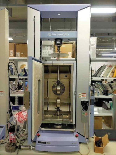 Figure 2. Universal mechanical testing machine (AG-X plus, SHIMADZU Co., Ltd., Kyoto, Japan).