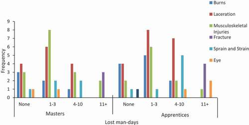 Figure 1. Number of Days Spent Away from the Job due to Occupational Injuries in 2016
