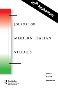 Cover image for Journal of Modern Italian Studies, Volume 25, Issue 5, 2020