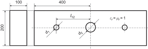 Figure 8. Geometry of bandpass filter. All dimensions are in mm.