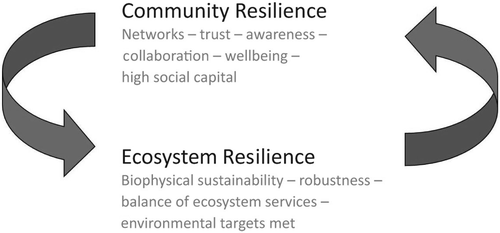 Figure 2  Integrated catchment management develops community resilience to build ecosystem resilience (from Fenemor et al. 2008a).