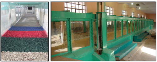 Figure 2. 2D flume in the hydraulic laboratory of the hydraulics research institute (hri), Egypt.