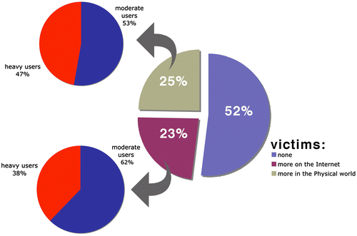Figure 1. Victims online and offline, and Internet usage.