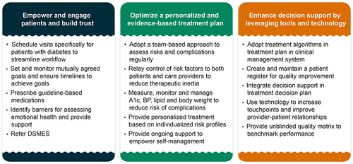 Figure 2 Leveraging the best practices framework in patients with diabetes.