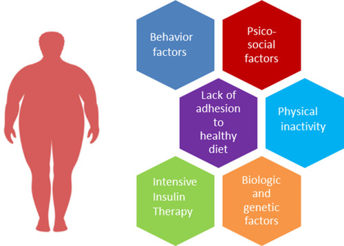 Figure 2 Illustration of the main modifiable and endogenous biological factors implicated in obesity etiology.