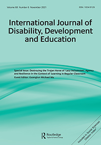 Cover image for International Journal of Disability, Development and Education, Volume 68, Issue 6, 2021