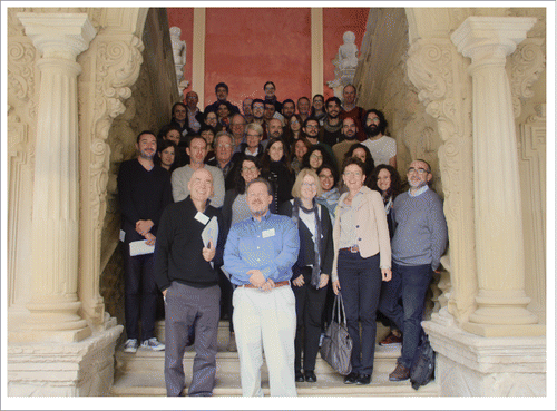 Figure 1. Participants of the workshop under the porch of the Palace of Jabalquinto (Baeza, Spain). Photograph reproduced with permission of Joaquín Torreblanca López and the International University of Andalucia.